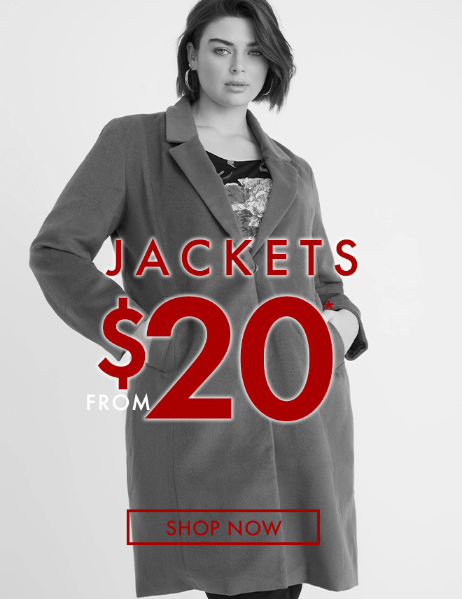 Jackets from $20